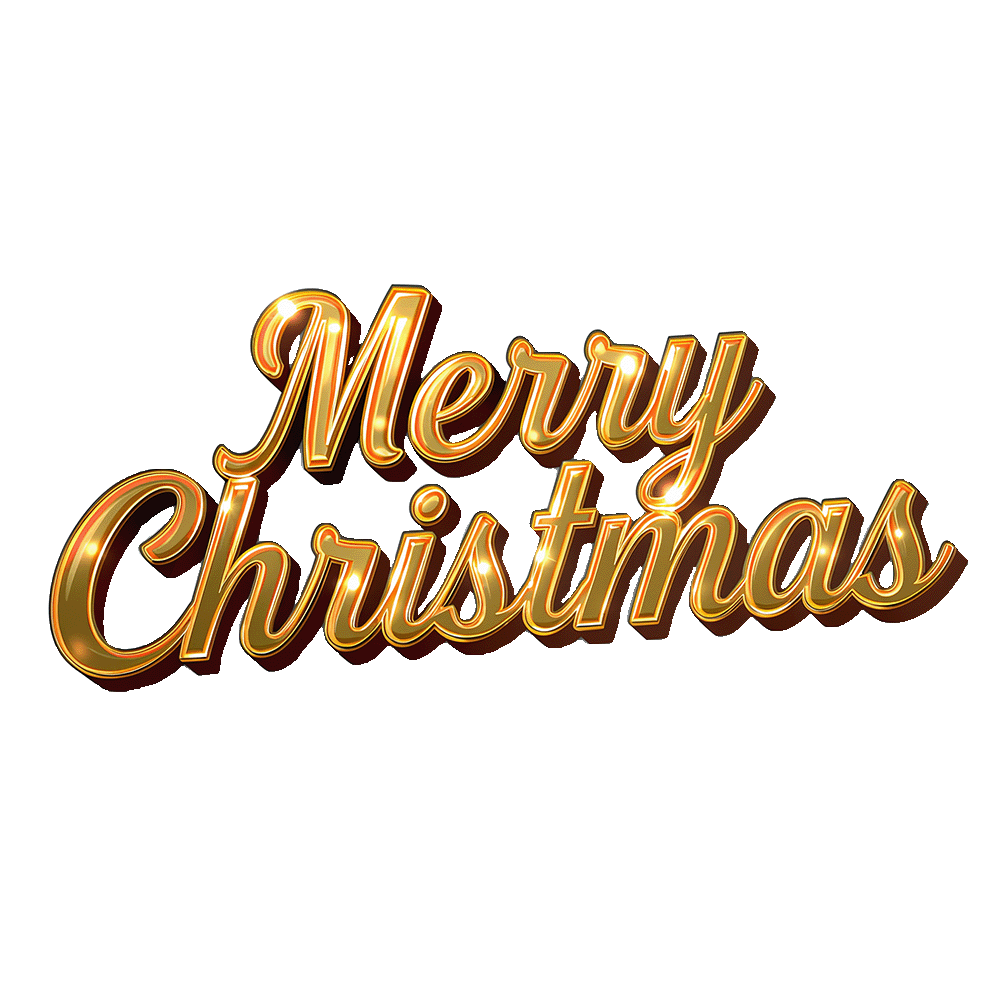  Merry Christmas Gold Text PNG Free Download