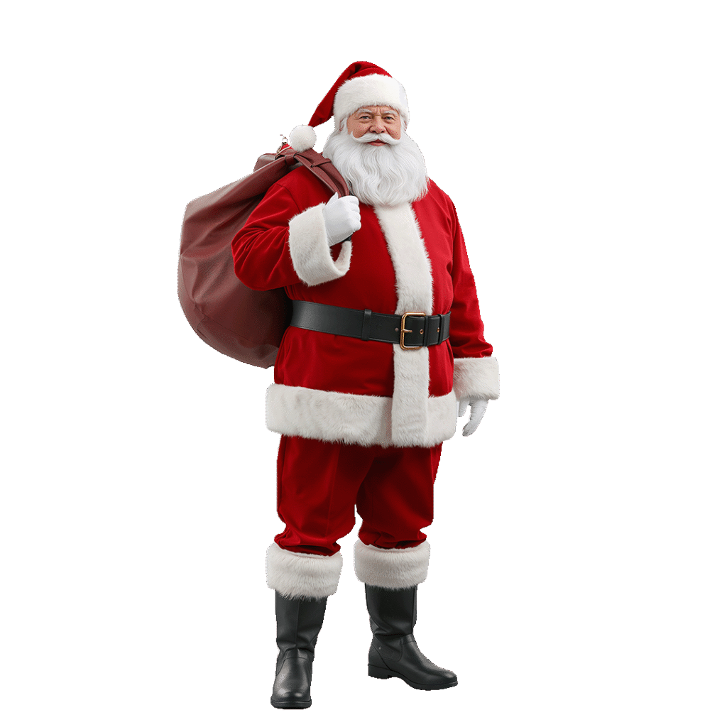 full santa png, santa claus png, santa full body png, christmas santa png, realistic santa png, santa cutout png, christmas png transparent