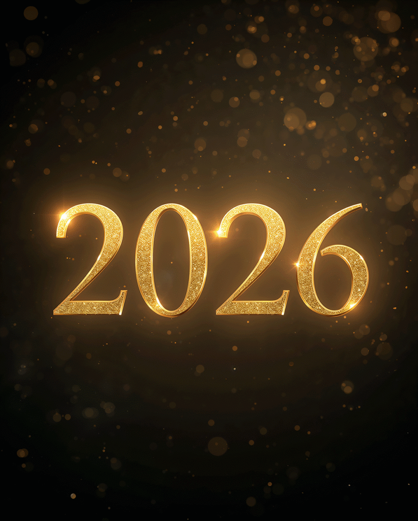 2026 Golden New Year Background HD Dark Glow Design
