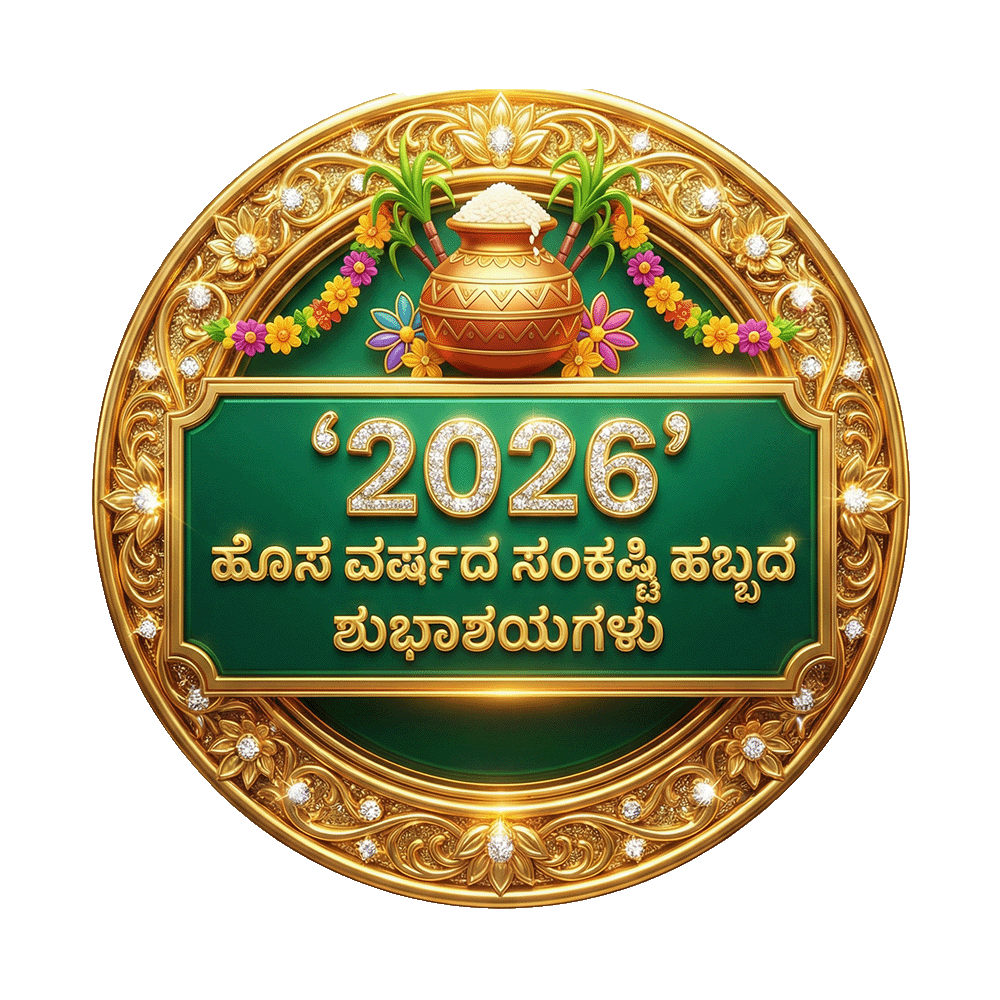 2026 Pongal Festival Badge PNG with Kannada Text