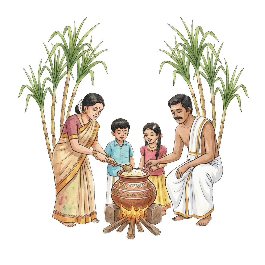 Pongal Festival Family PNG