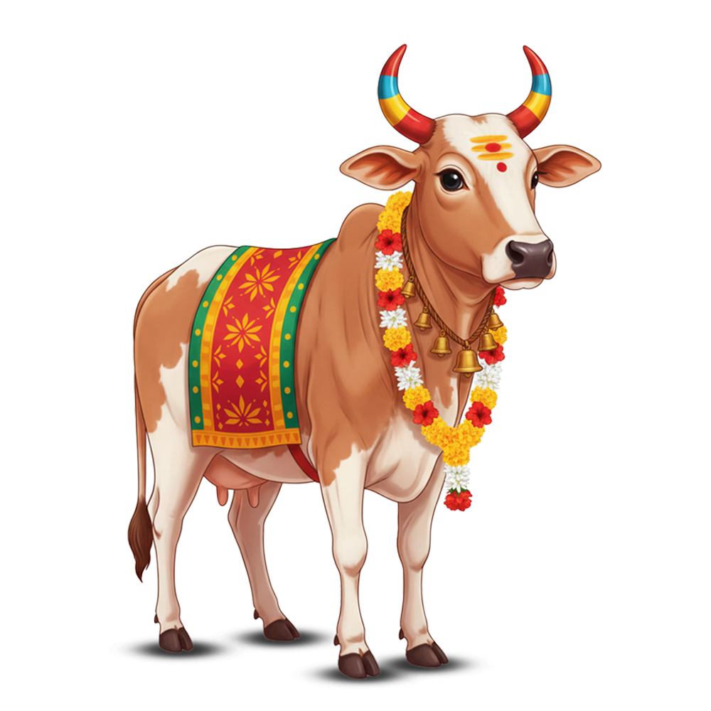 Sankranthi Cow PNG – Traditional Festival PNG |
