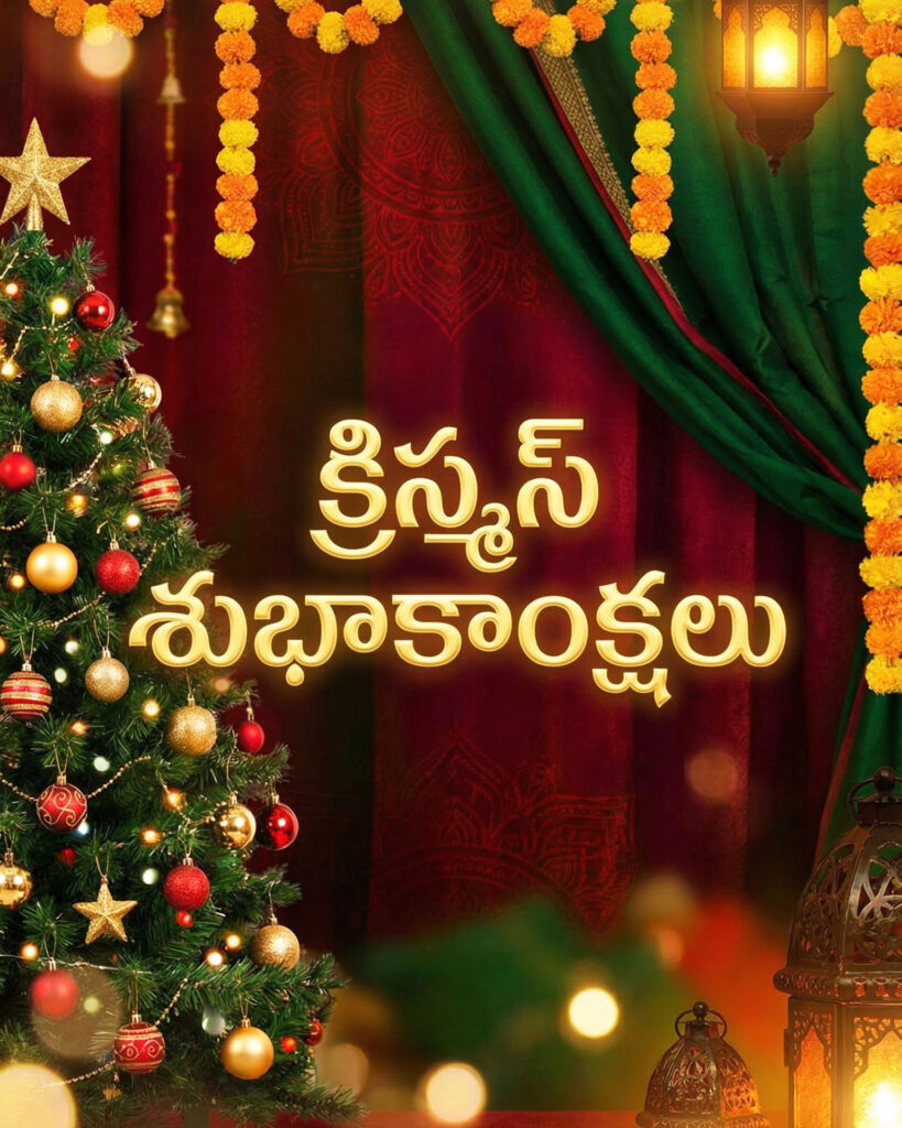Telugu Christmas wishes background