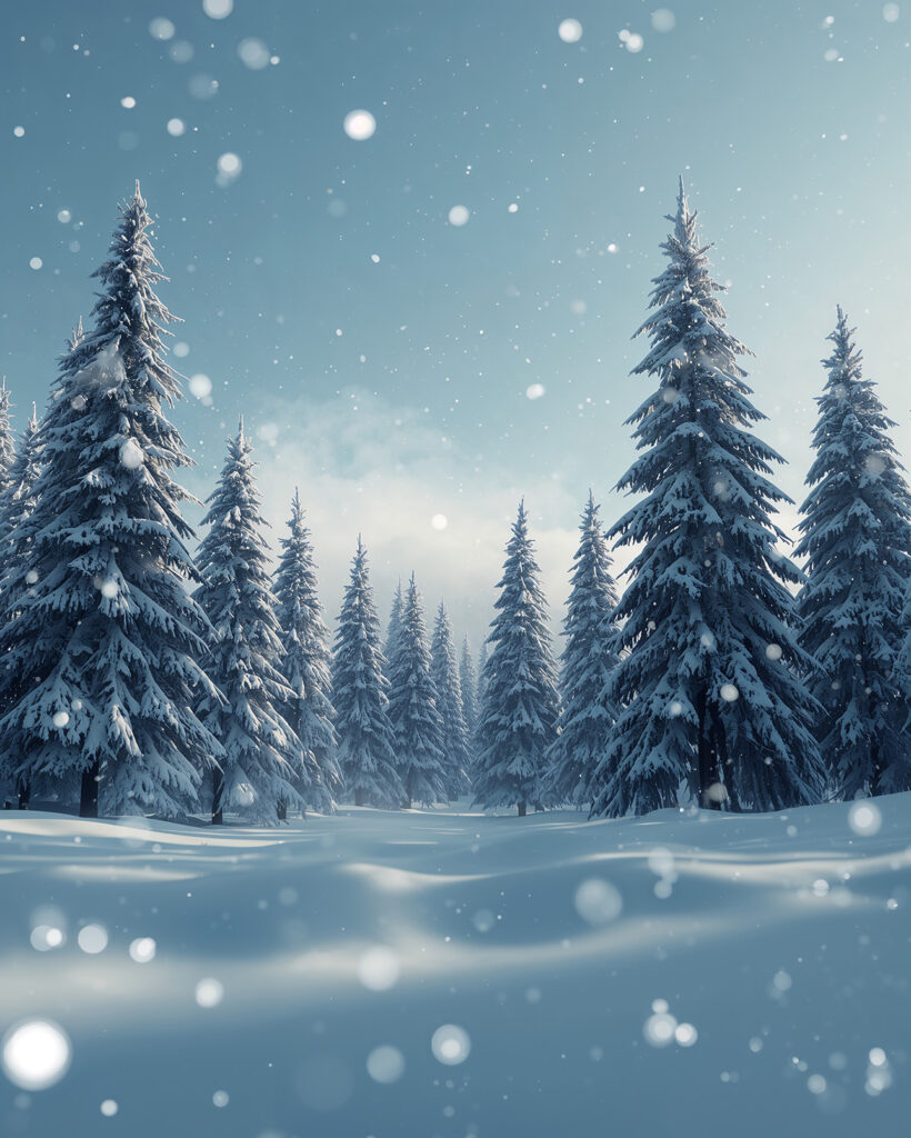 Winter Snowfall Forest Background