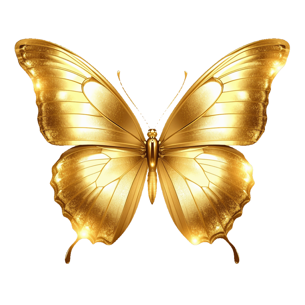 golden butterfly png transparent png