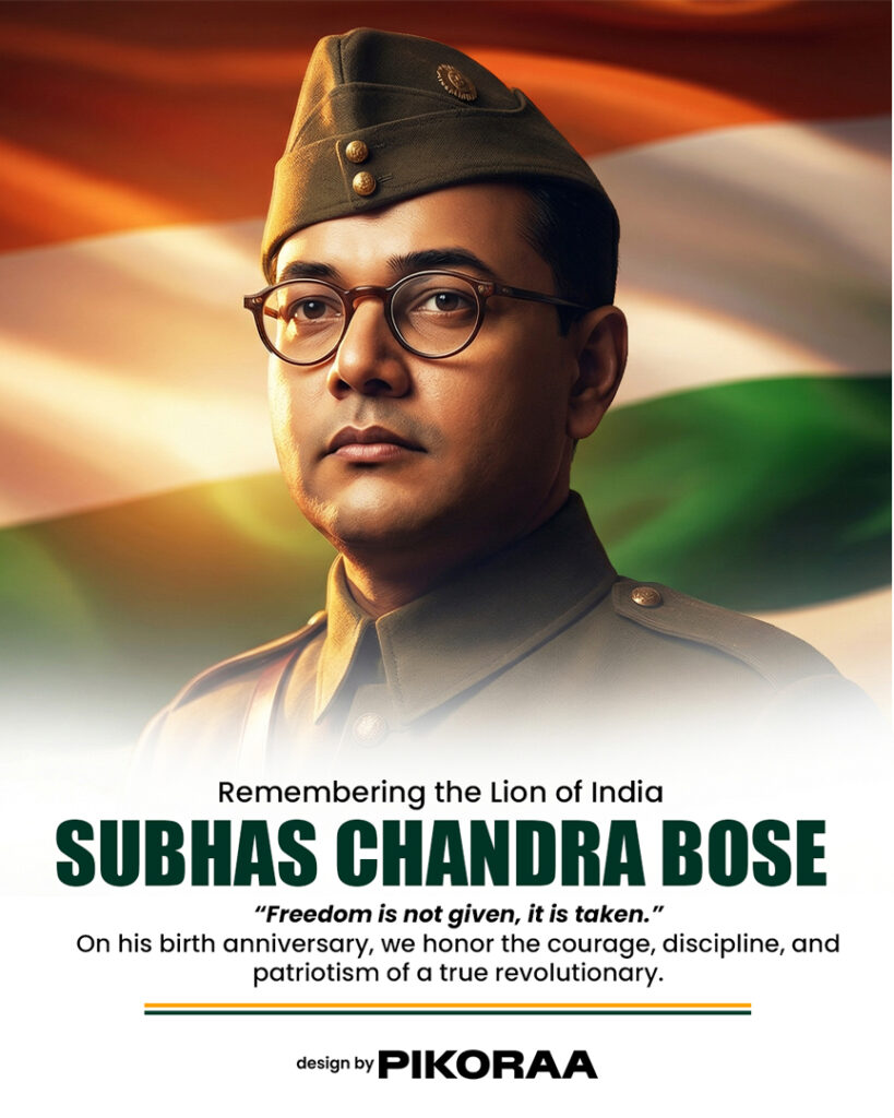 Subhas Chandra Bose Birth Anniversary PSD Poster Template