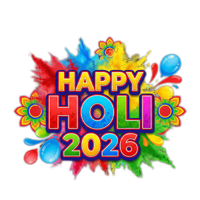 Happy Holi 2026 Transparent PNG
