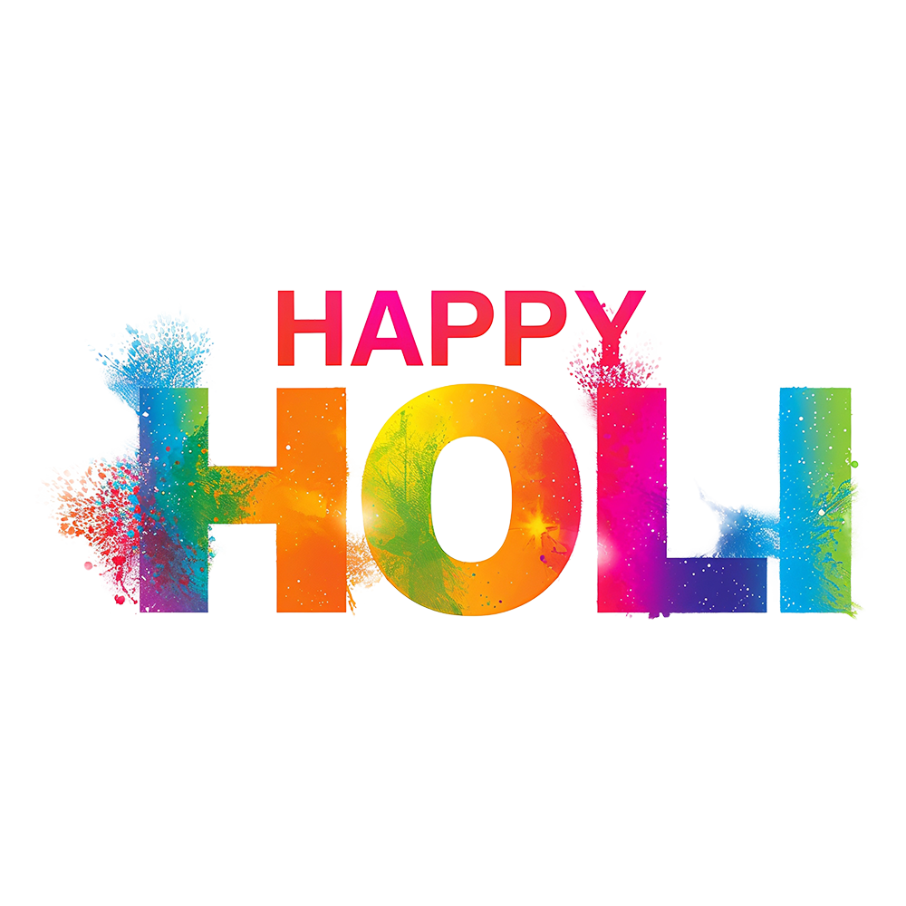 Happy Holi PNG Transparent Color Splash Text