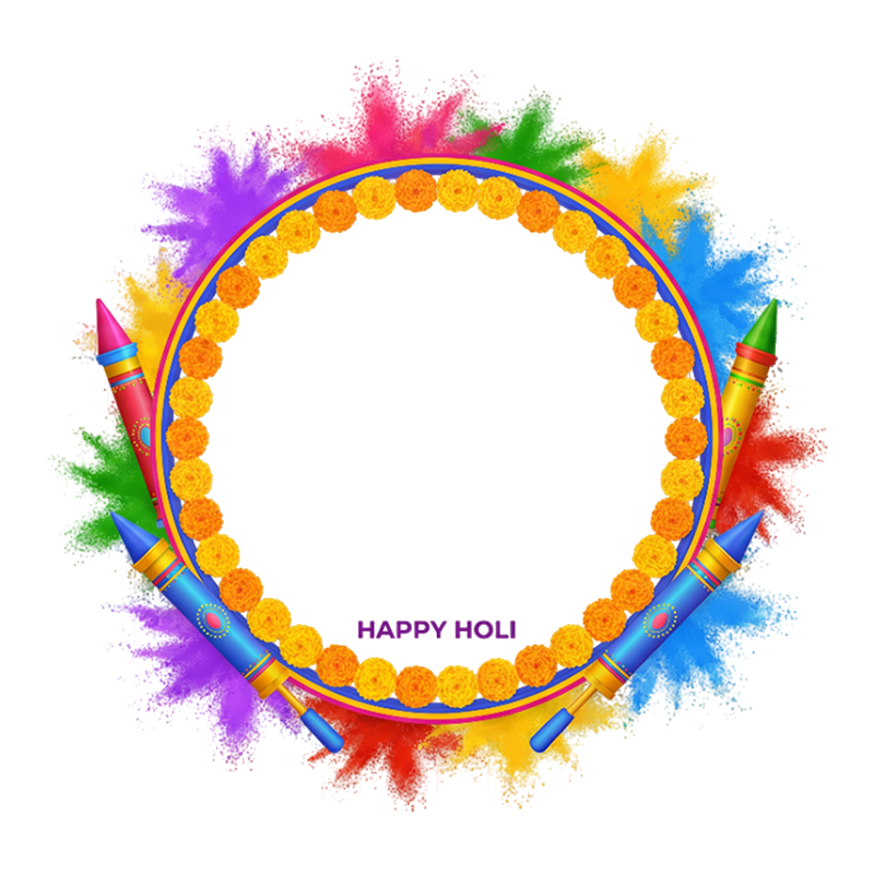 Happy Holi Photo Frame PNG