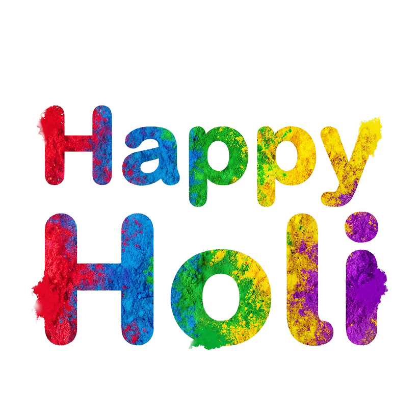 Happy Holi Color Powder Text PNG