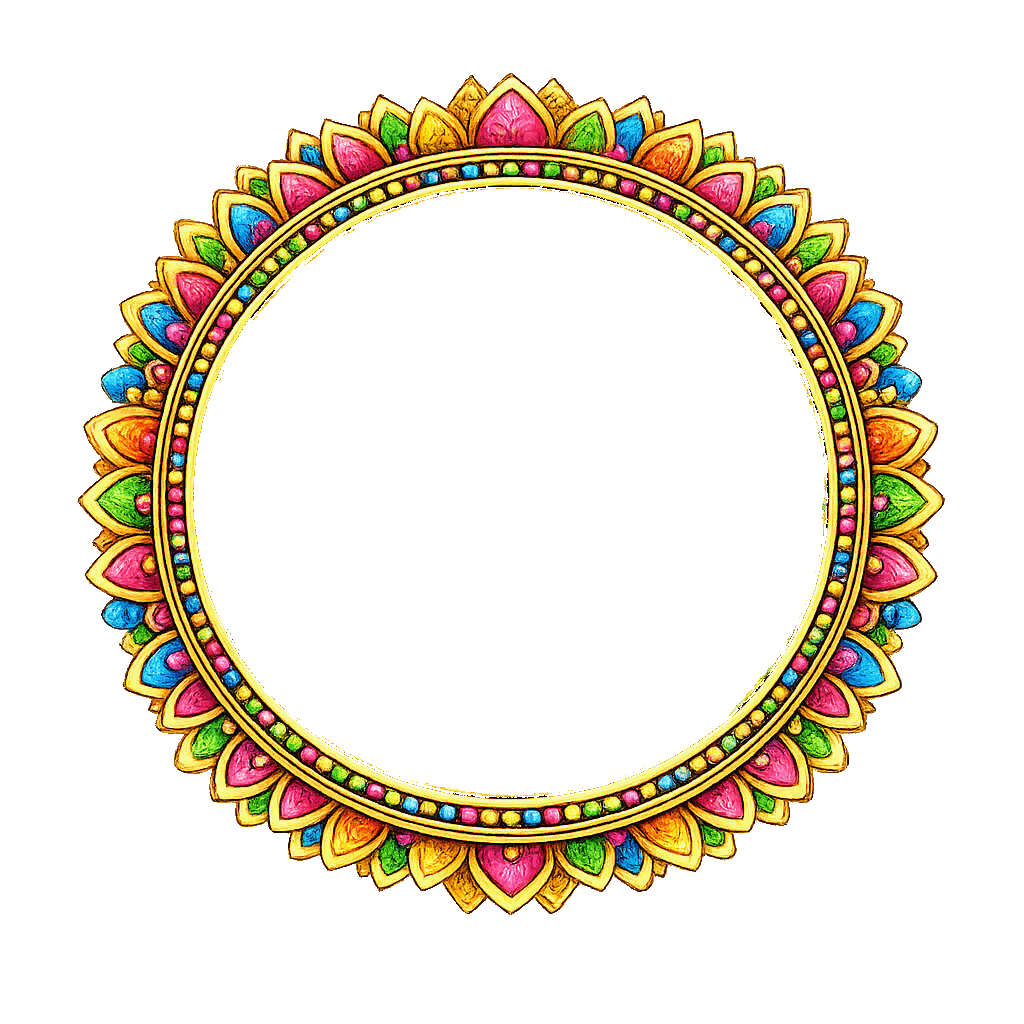 Holi Festival Decorative Frame PNG