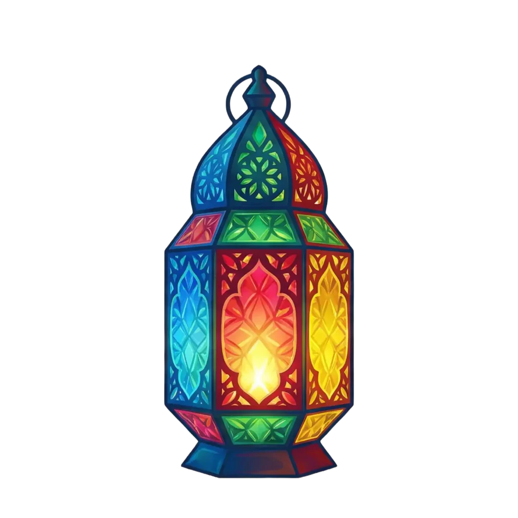 3D Colorful Eid Lamp PNG Transparent Background