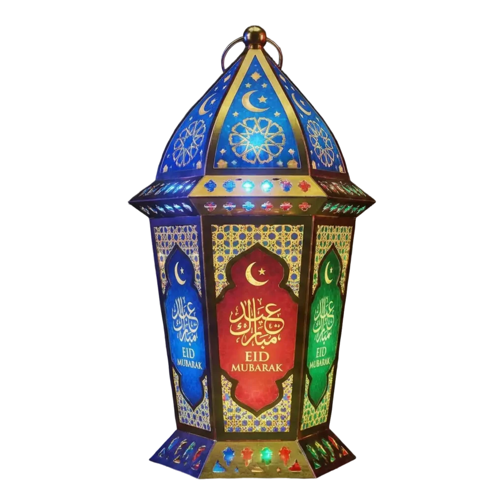 Colorful Eid Lamp PNG Transparent Background
