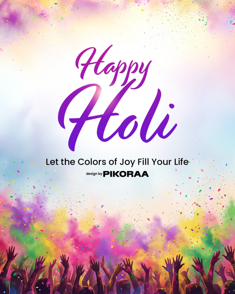 Happy Holi Color Splash Social Media PSD Template