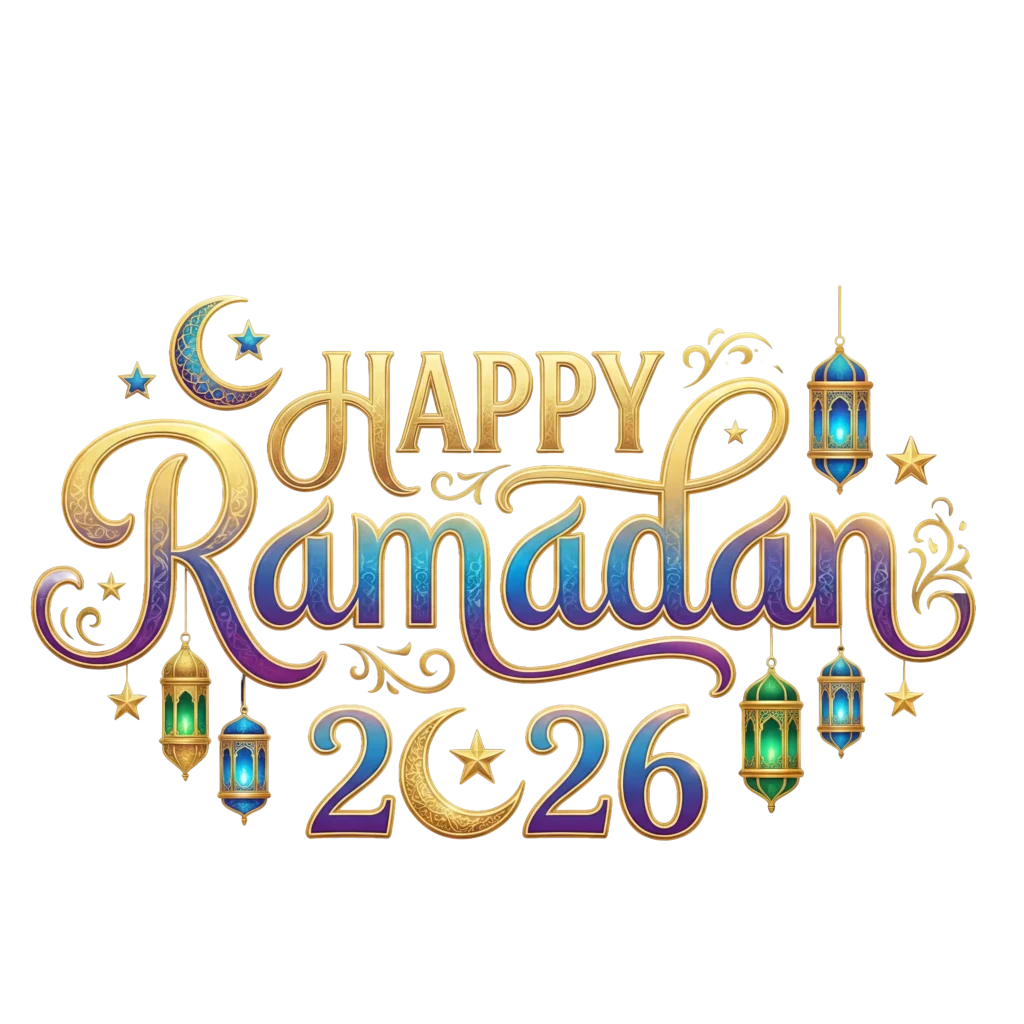 Happy Ramadan 2026 Typography PNG