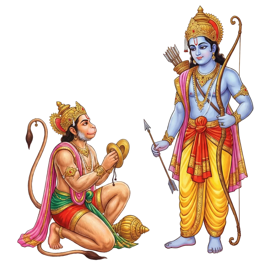 Lord Rama Hanuman PNG Transparent Background HD