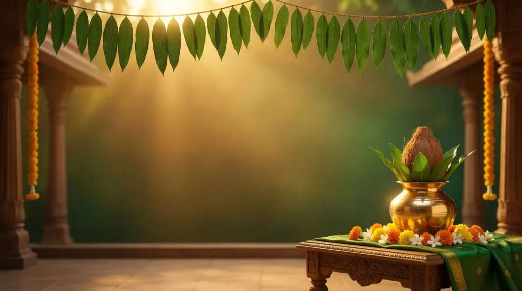 Ugadi Festival Background with Kalash Ugadi Poster HD