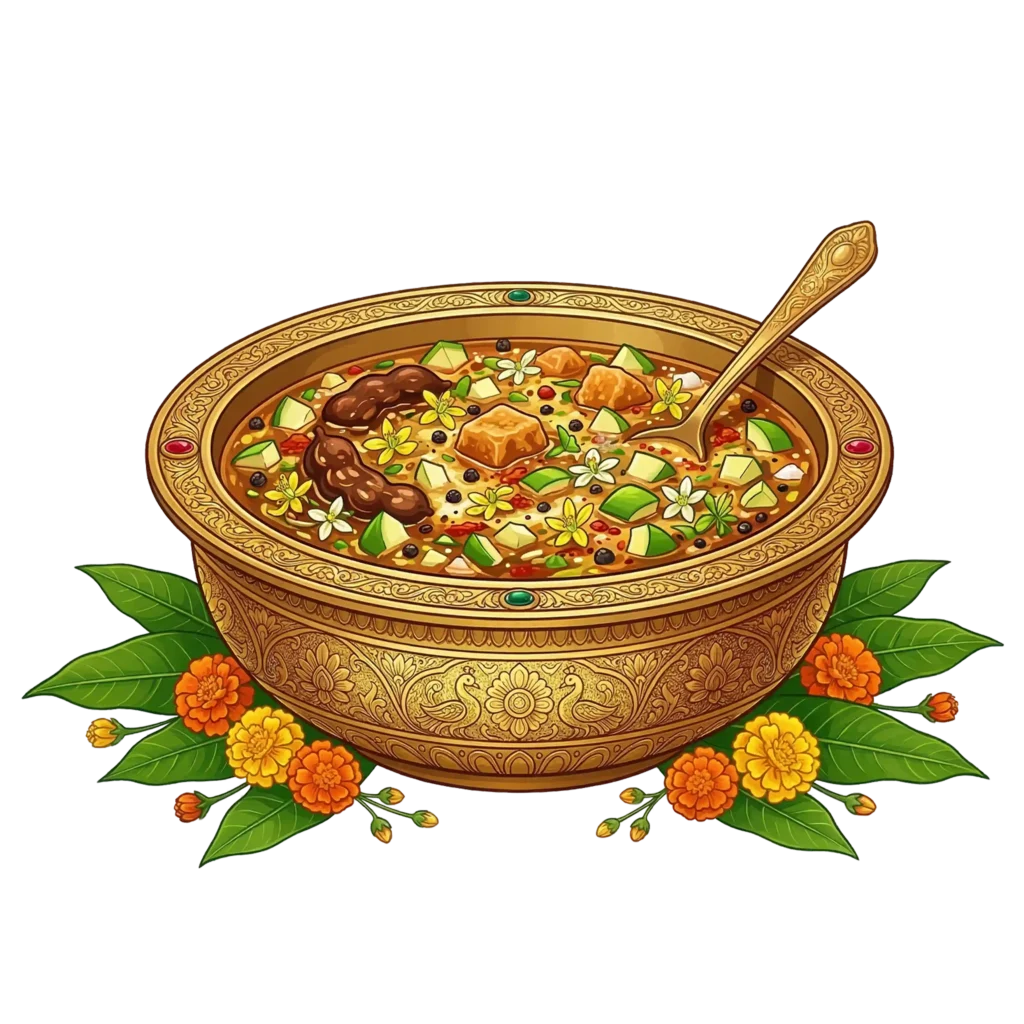Ugadi Pachadi PNG Transparent Brass Bowl Illustration