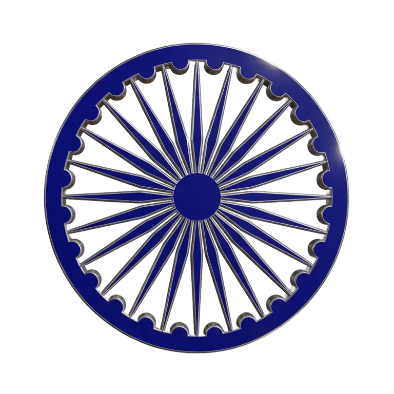Ashoka Chakra 3D Blue PNG Transparent