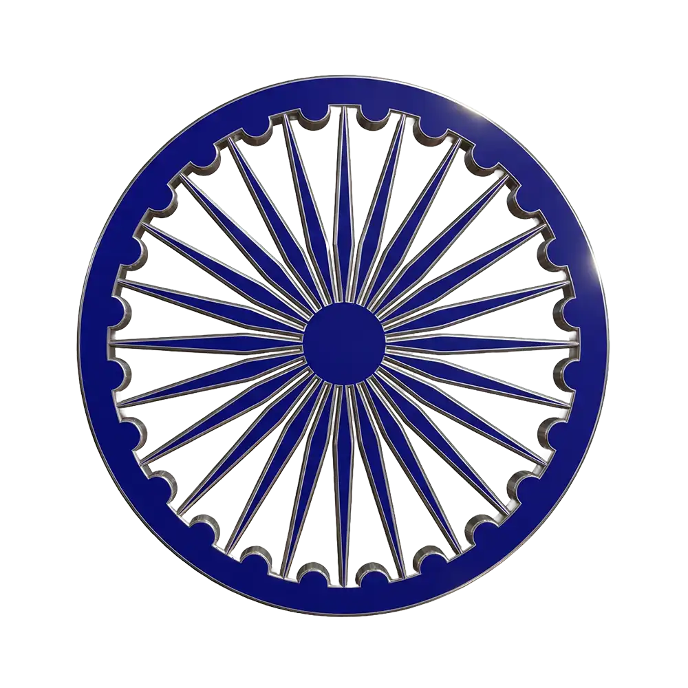 Ashoka Chakra 3D Blue PNG Transparent