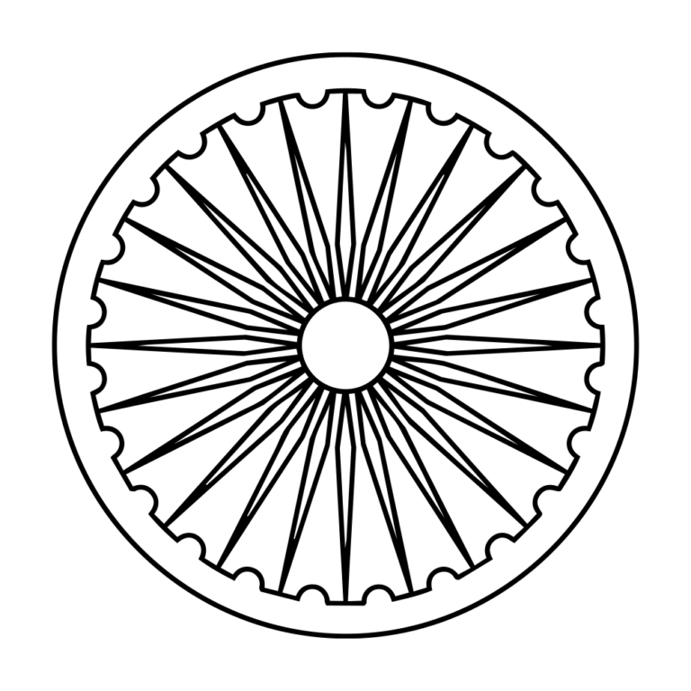 Ashoka Chakra Black Silhouette PNG