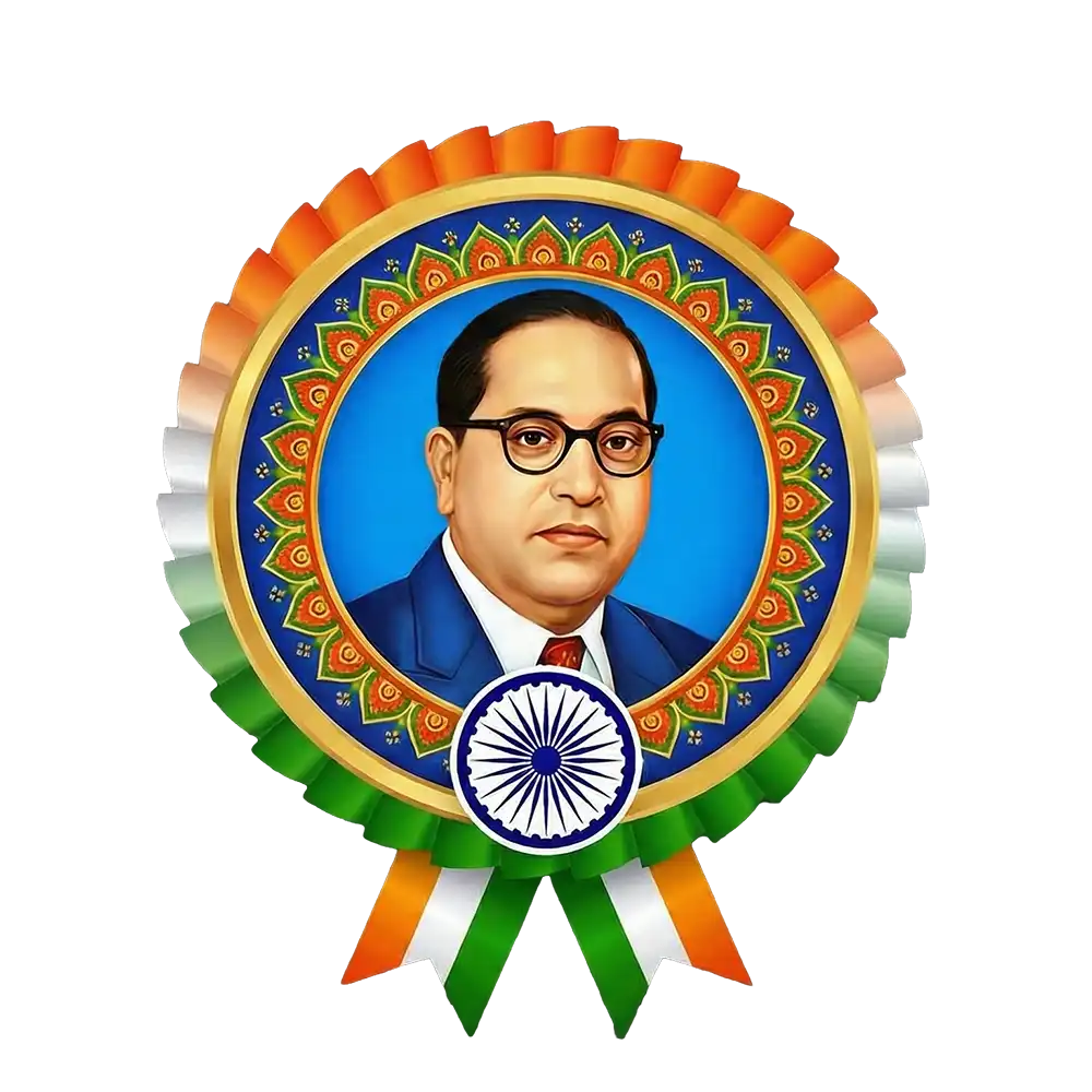 Dr BR Ambedkar Indian Flag Ribbon PNG