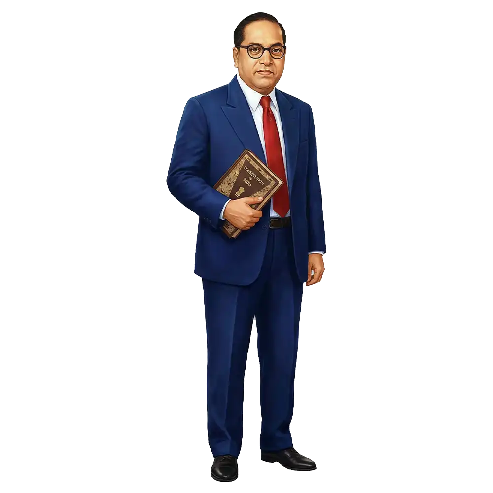 Dr BR Ambedkar Standing PNG with Constitution Book HD Transparent Image