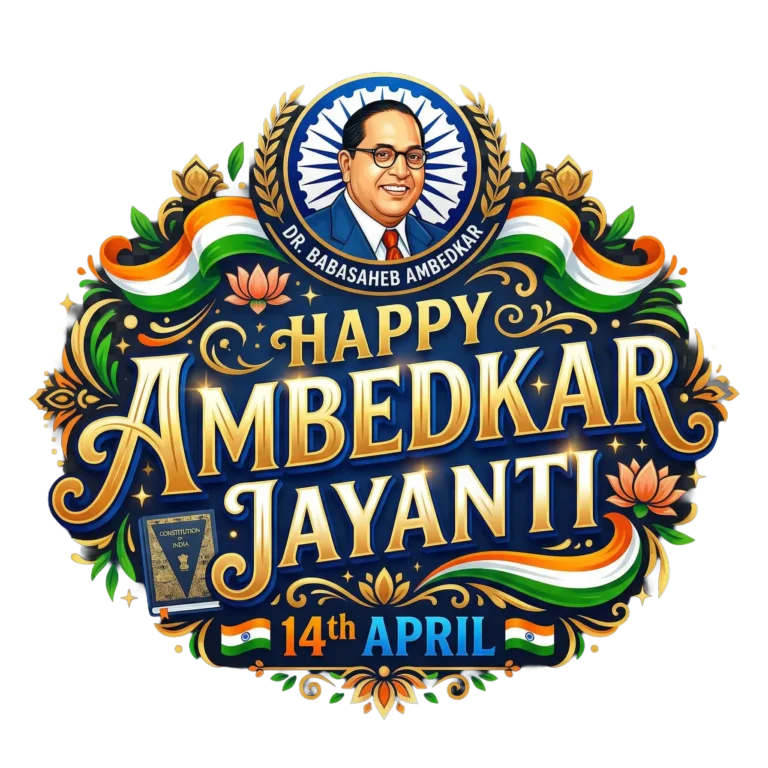 Happy Ambedkar Jayanti PNG – Premium Typography Design