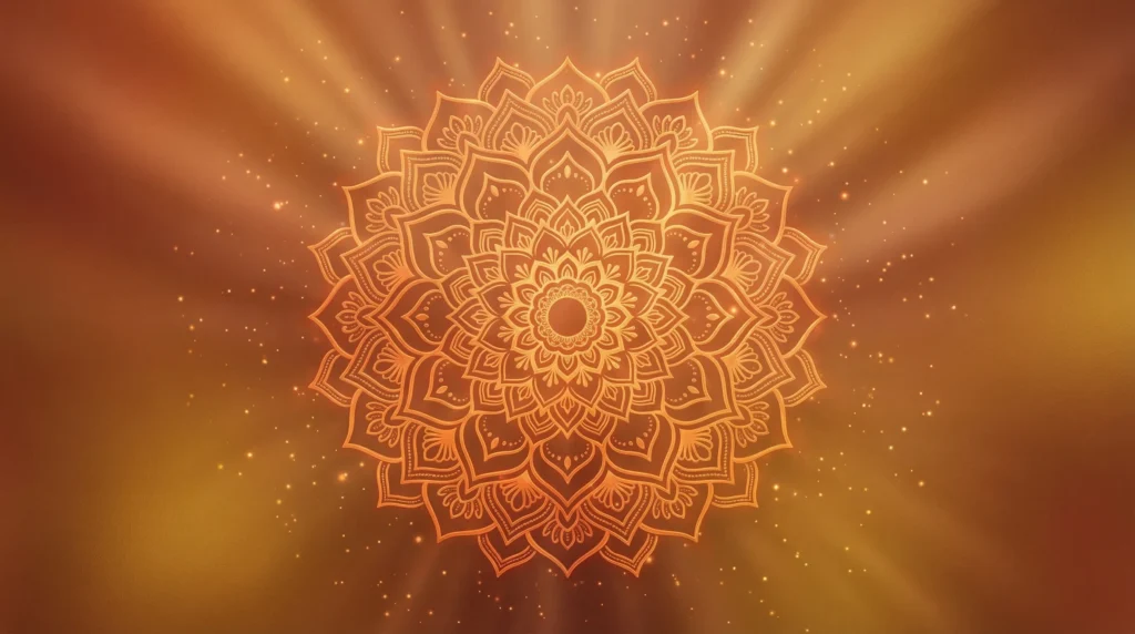 Elegant Golden Glowing Mandala Festival Background