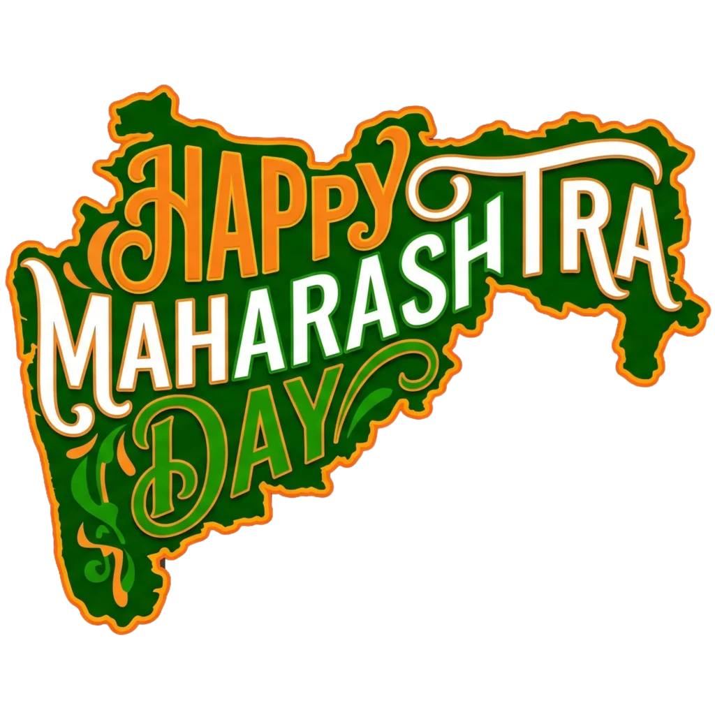 Happy Maharashtra Day Typography PNG