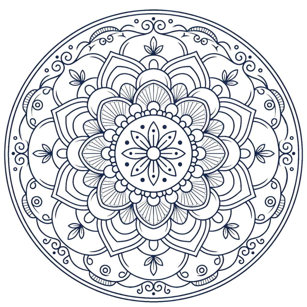 Simple Mandala PNG – Elegant Line Art Mandala Design Transparent Image