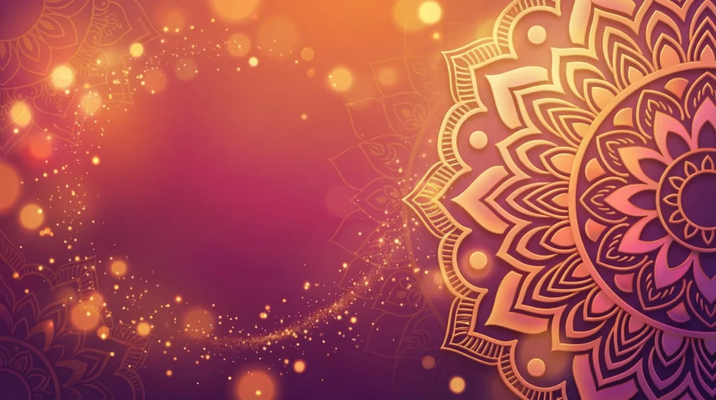 Elegant Vibrant Mandala Festival Background with Glowing Lights